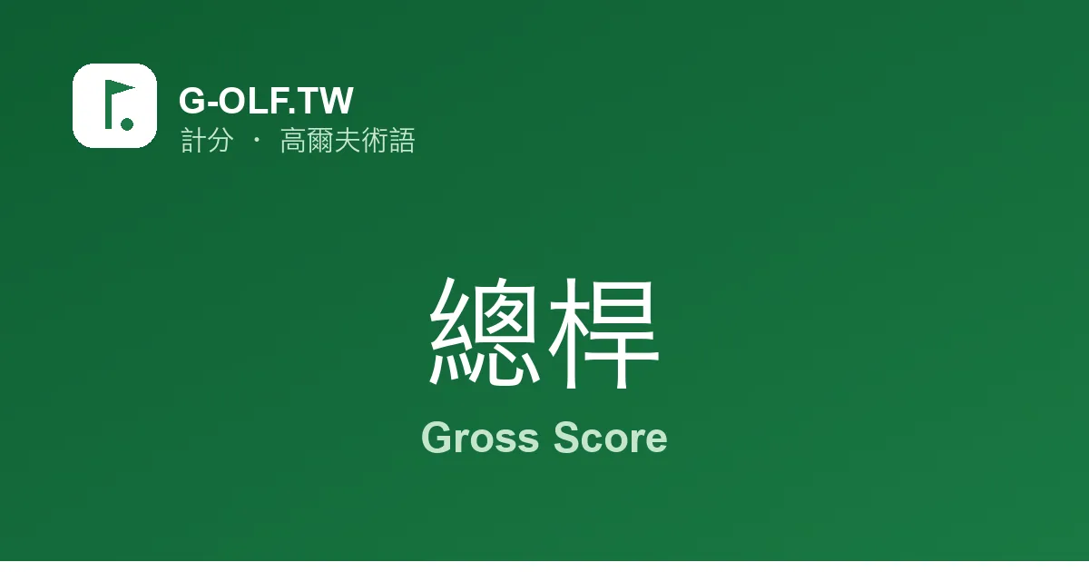 總桿 Gross Score 高爾夫術語