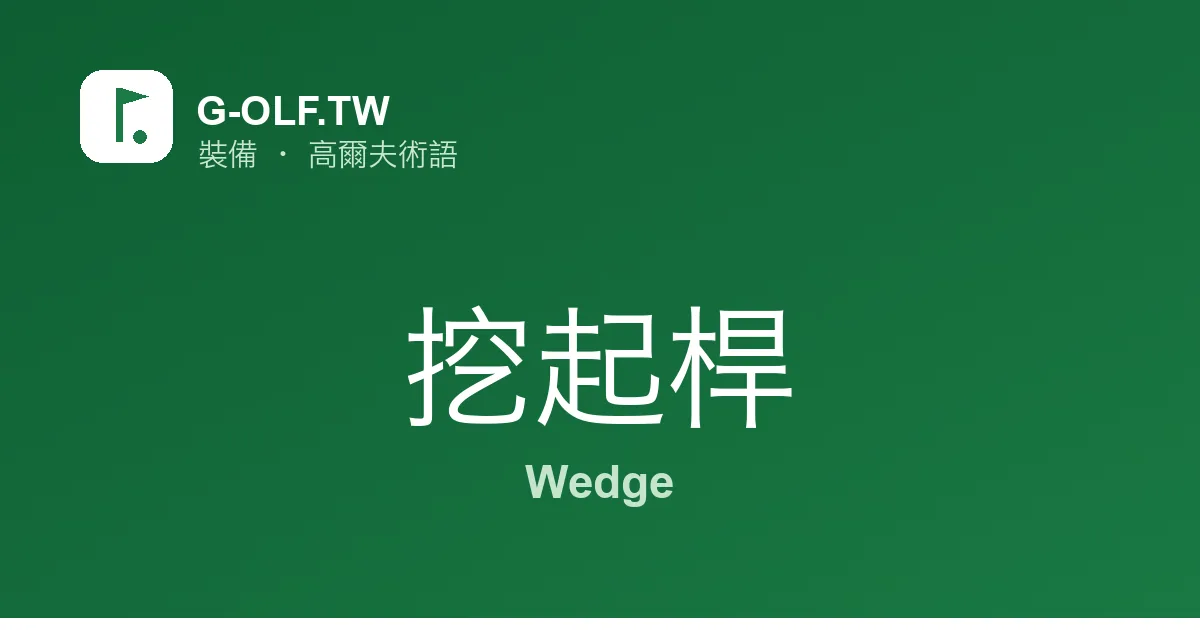挖起桿 Wedge 高爾夫術語